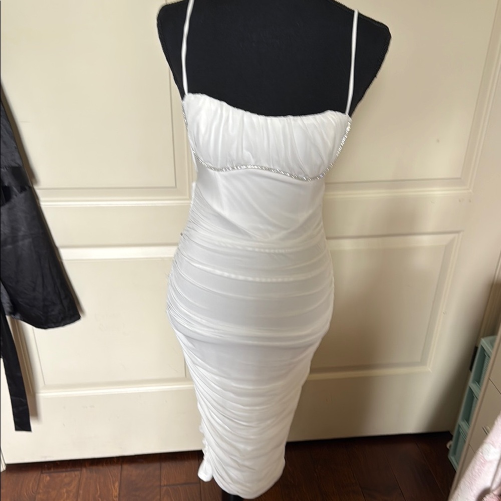 Hello Molly White Bodycon Spaghetti Strap Dress - Picture 2 of 3